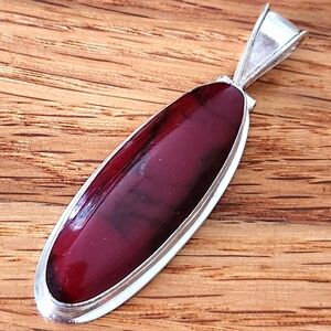 VINTAGE! Large JRI MEXICO 925 Sterling Silver Red Jasper Pendant!